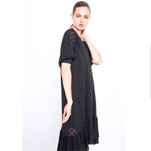 Zara Black Pontelle Knitted Midi Dress